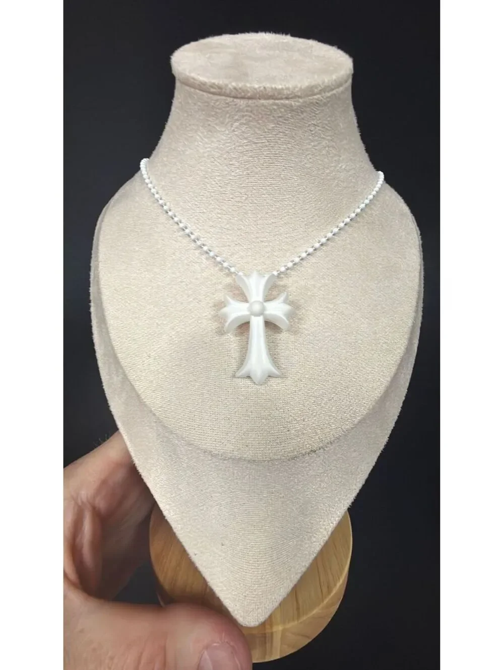 Chrome Hearts White Silicone Cross Necklace